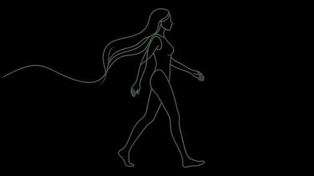 Her walk cycle in game